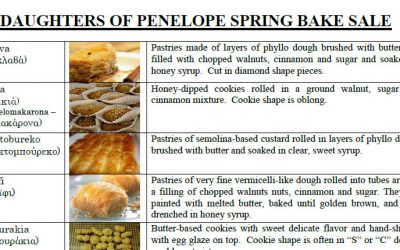 Daughters of Penelope Spring Bake Sale