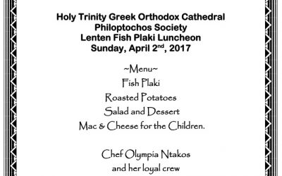 Lenten Plaki Luncheon 2017